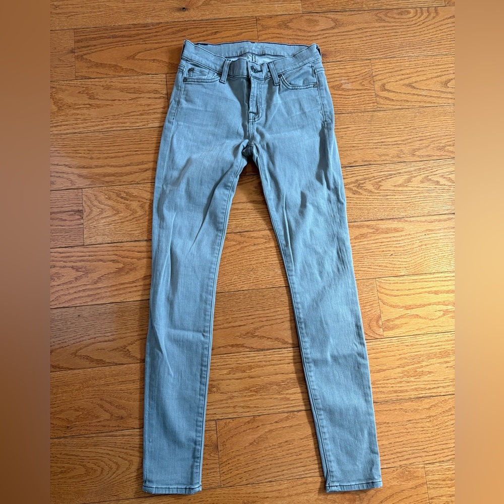 7 for all mankind grey tone the skinny jeans 
Size 25